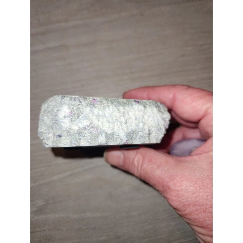 Natural Ruby Zoisite Tea Light Candle Holder Raw Edge Polished Top Specimen